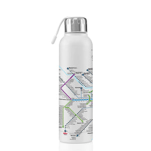 Rail Lines Map Water Bottle