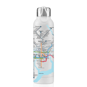 Rail Lines Map Water Bottle