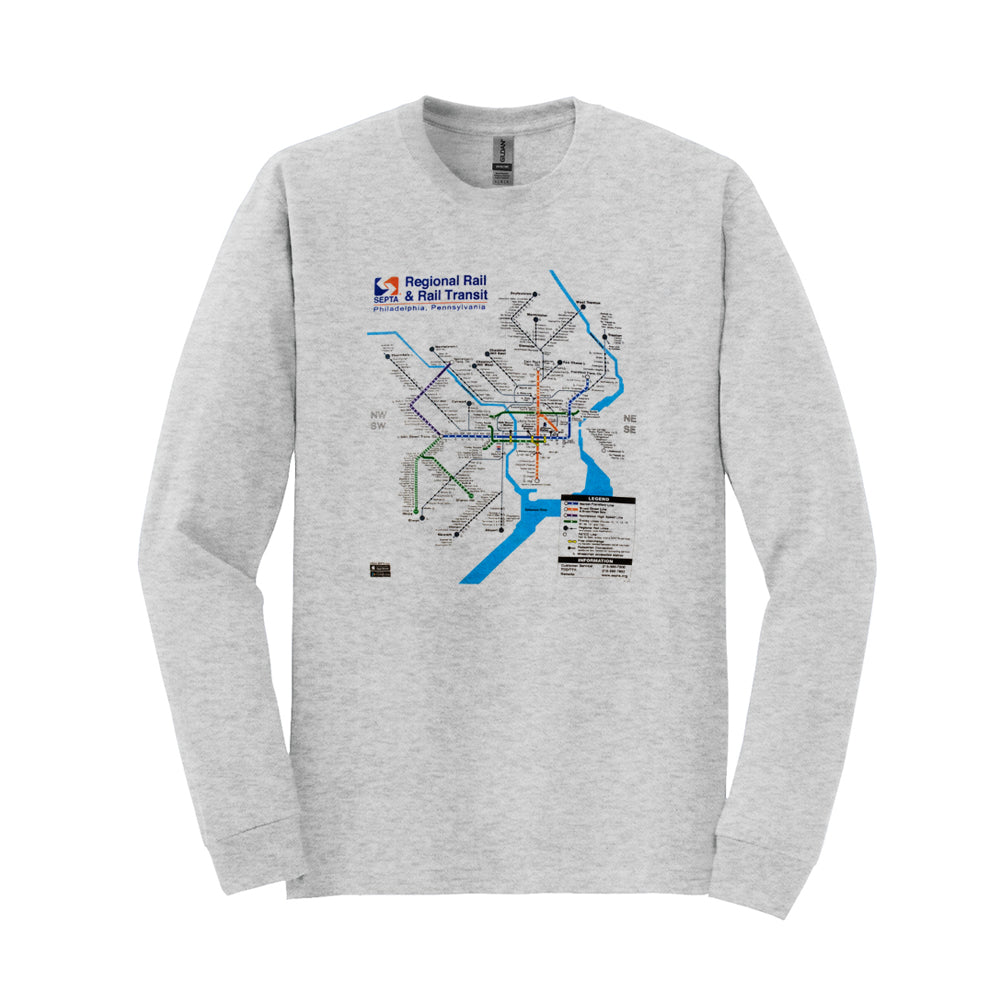 Rail Lines Map Long Sleeve Shirt