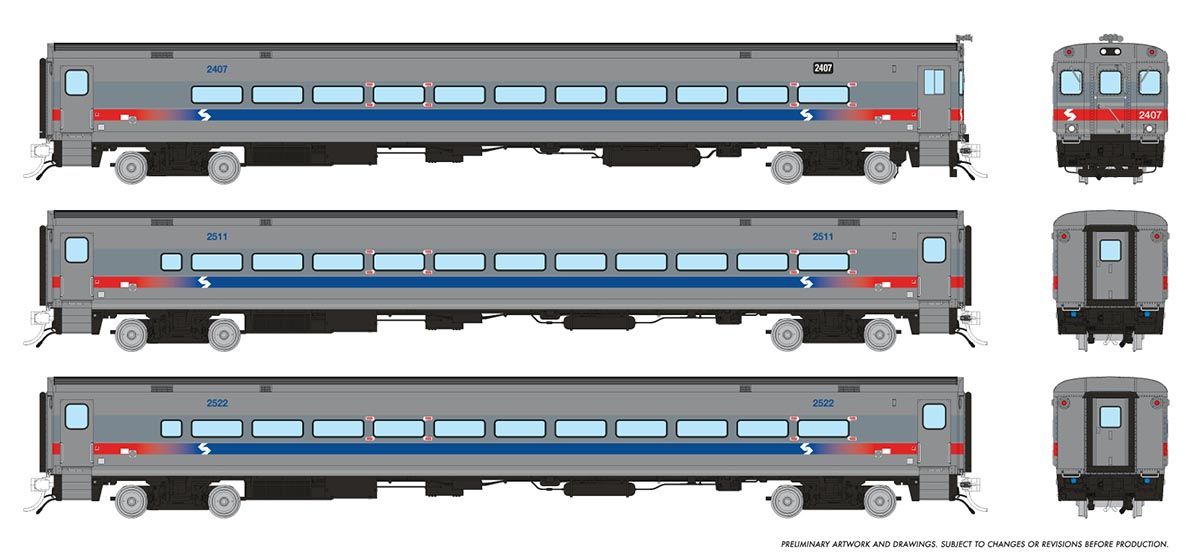 HO Comet Car: SEPTA - Rebuilt: Set #2 (Cab: 2407 Coaches: 2511 2522