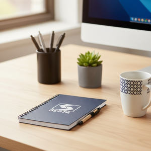 Recycled Spiral Journal with Pen - 10" x 7"