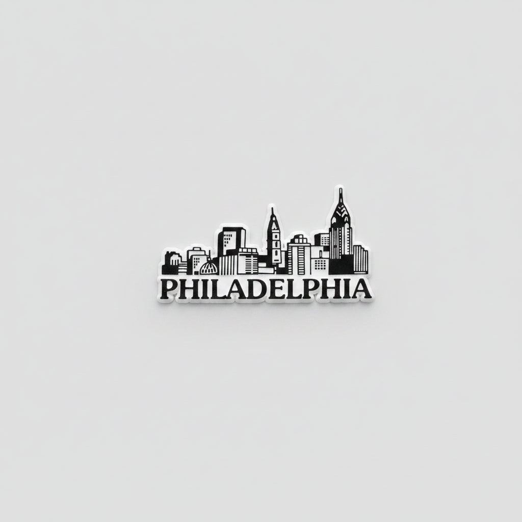 B&W Philadelphia Magnet