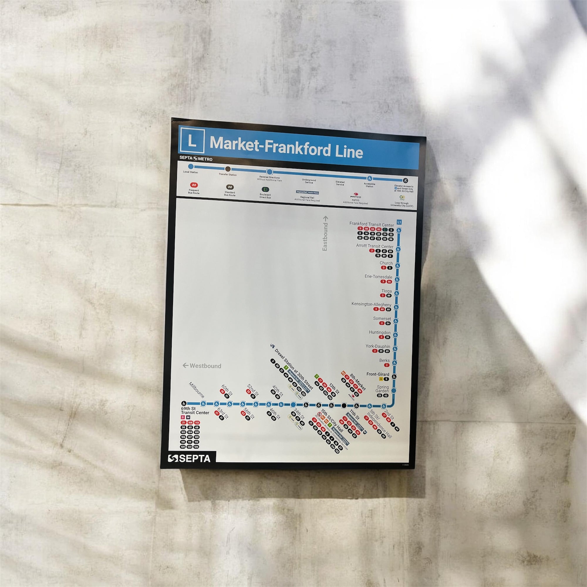 Metro [L] Map Poster - The SEPTA Store