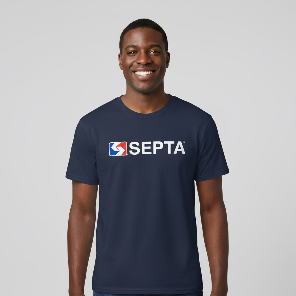 Large Print T-Shirt: Navy