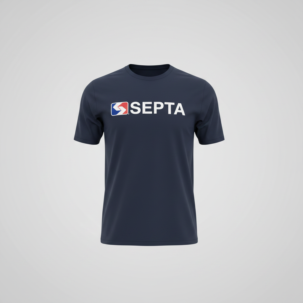 Large Print T-Shirt: Navy