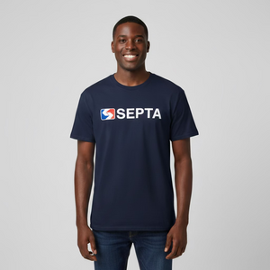 Large Print T-Shirt: Navy