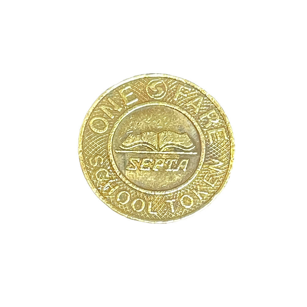 School Token Lapel Pin- Gold