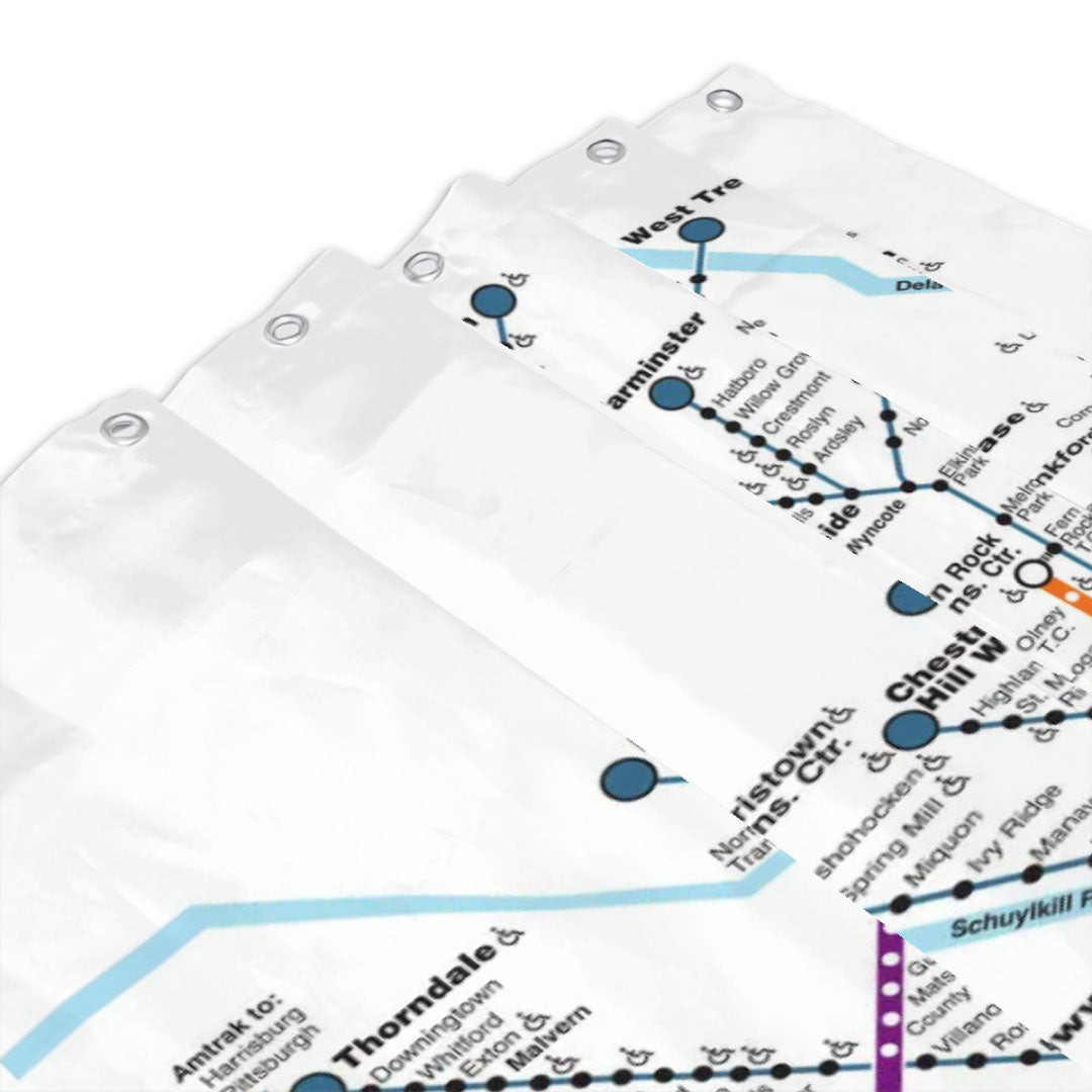 Rail Map Shower Curtain
