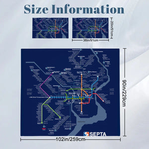 Rail Map Duvet Set- Navy