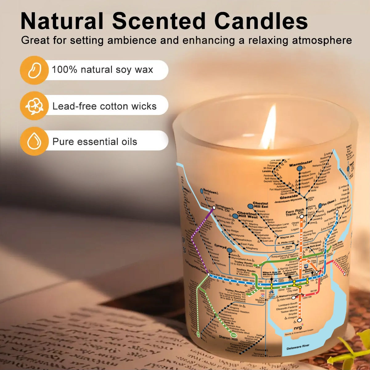 Rail Map Candle - The SEPTA Store