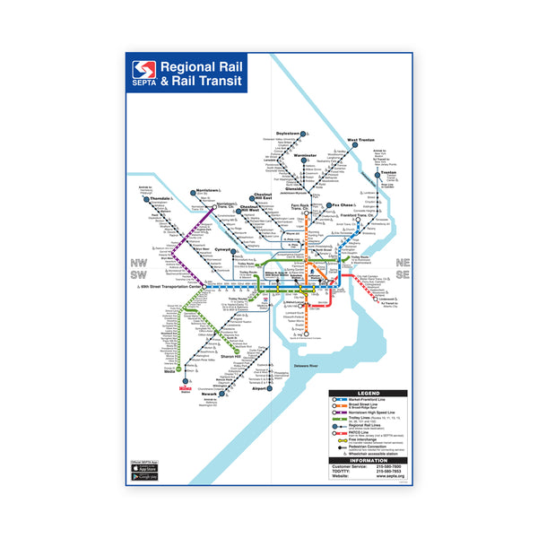 Regional Rail and Rail Transit Map Print - SEPTA Online Shop regional-rail-and-rail-transit-map-print-septa-online-shop